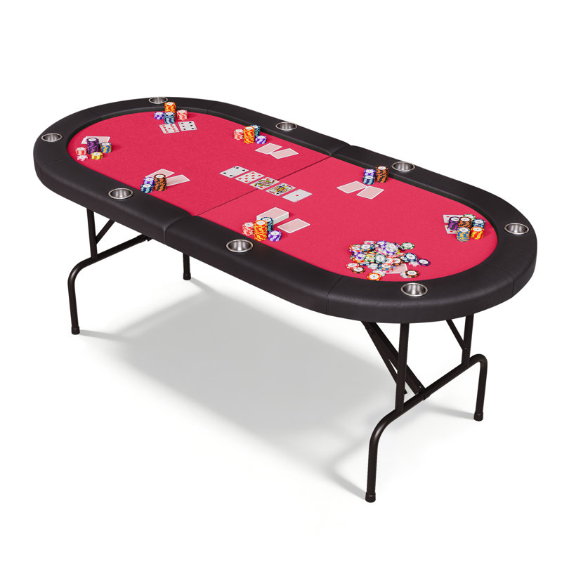 Table de poker GarveeHome, Noir mat / rouge
