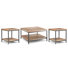 Skyler Solid Mango Industrial 34 Inch Wide Coffee Table With 2 22 Inch Wide End Tables In Natural (set Of 3)