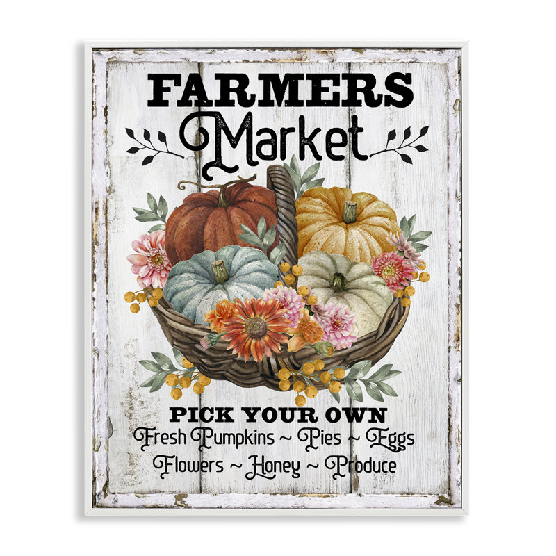 "Farmers Market", art de la giclée encadrée par Creatif Belle, Giclée encadrée blanc bord de mer, H 14 po x l 11 po