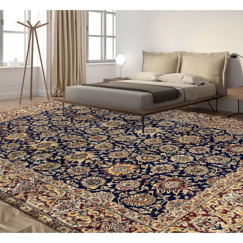 Tapis multicolore et rouge noué à la main de haute qualité