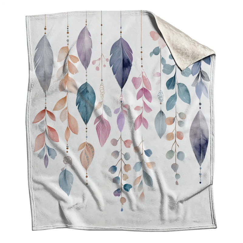 Couvertures suspendues à feuilles d'aquarelle, L 60 po x H 80 po