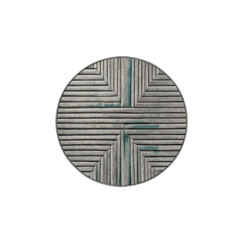 Tapis gris lavable à la machine GSIX03650, Rond 3 pi