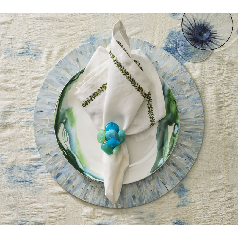 Jardin Napkin, White/Green