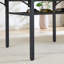 Table de salle à manger rectangulaire avec pied en X en aluminium / base en métal, teck