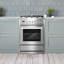 Cosmo 24 po Collection Nebula 2,7 pi³ Cuisinière à gaz, 4 brûleurs, four à convection rapide, grilles en fonte en acier inoxydable