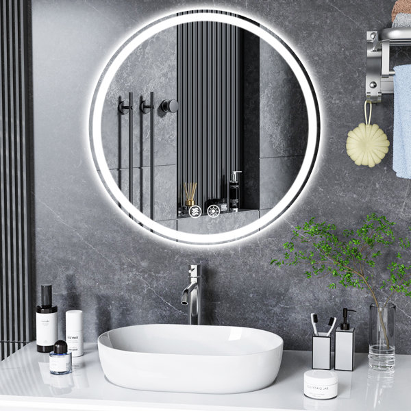 Ivy Bronx Barkev Human Body Induction LED Sensor Illuminated Dimmable Anti  Fog Vanity Mirror with Bluetooth & Reviews