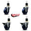 Ensemble de roulettes extensibles en poly massif pivotant sur roulettes 2 freins SCC PLB 3,5 po x 1-7 / 8 po