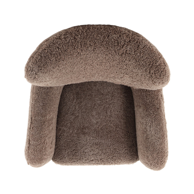 Amelie Wingback Chair, Taupe Shearling