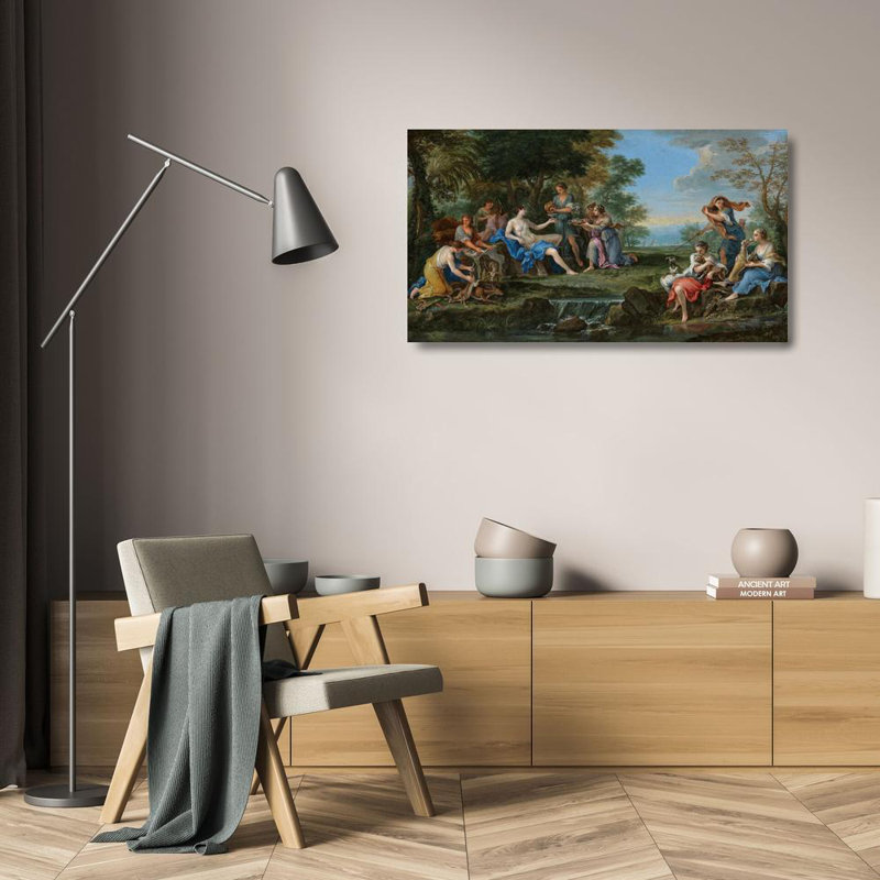 «Landscape with Diana and Her Nymphs Resting After the Hunt» par Filippo Lauri - Art mural sur toile tendue avec châssis