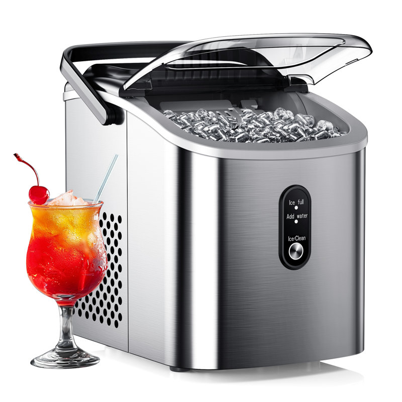 Simzlife Countertop Ice Maker Ice Machine With Handle,Self-Cleaning Ice Makers, 26Lbs/24H, 9 Ice Cubes Ready In 6 Mins For Home/Kitchen/Bar/Party/Camping