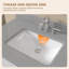Comptoir de meuble-lavabo à montage sur plan simple l 30 po x P 22 po avec dosseret intégré de 4 po, 5 trous de robinet (3 pré-percés + 2 évidements), pierre d'ingénierie, gris