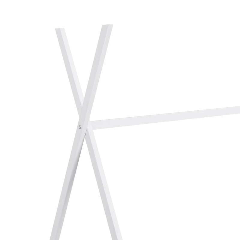 Lit plateforme simple en métal avec structure triangulaire, Blanc