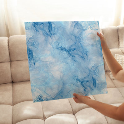 Abstract Blue Myst VIII Modern Unframed Art Print