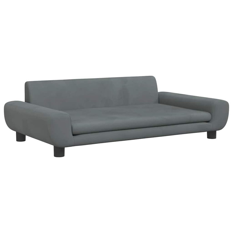 Dog Bed 13.0 " Velvet, 13" H x 39.4" W x 21.3" D, Gray