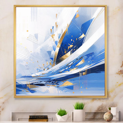 Bleu blanc cubiste kaléidoscope II sur toile