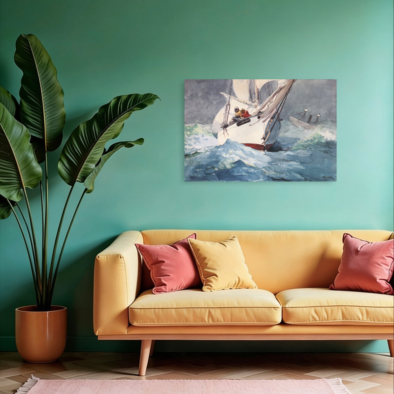 «Diamond Shoal», reproduction d'art classique côtière abstraite de 1905, 24" H x 36" W
