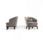 Fauteuil d'appoint rembourré en tonneau, gris-912076495