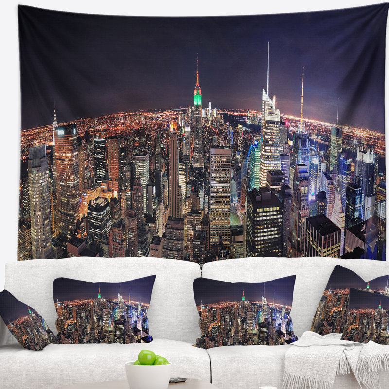 Tapisserie Cityscape NYC Manhattan, H 50 po x l 60 po