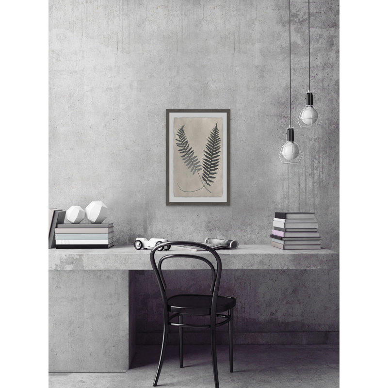 Vintage Fern Study VIII 1 Piece Single Picture Frame Wall Art, 61cm H x 41cm W