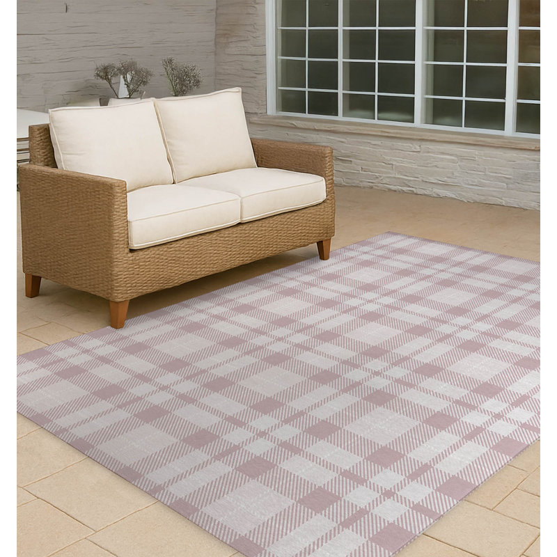Tapis d'extérieur antidérapant Gen Plaid, Rectangle 4pi x 6 pi