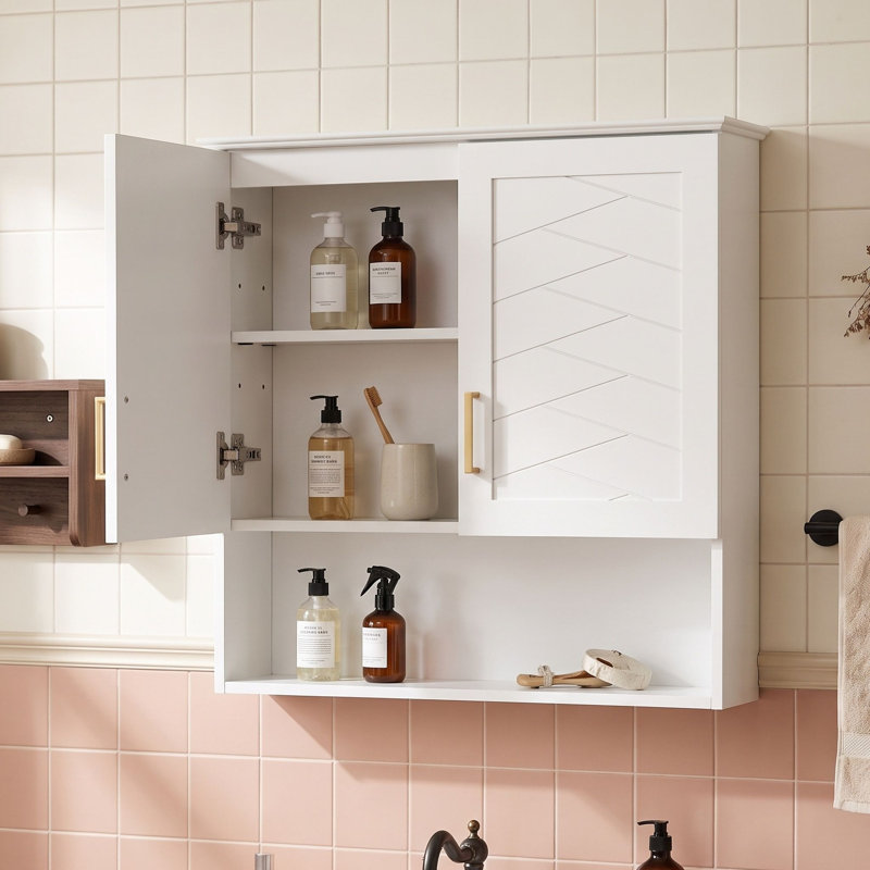 30 in. Wall-Mounted Medicine Cabinet with Adjustable Shelf, Open Shelve and Bathroom Storage Cabinet