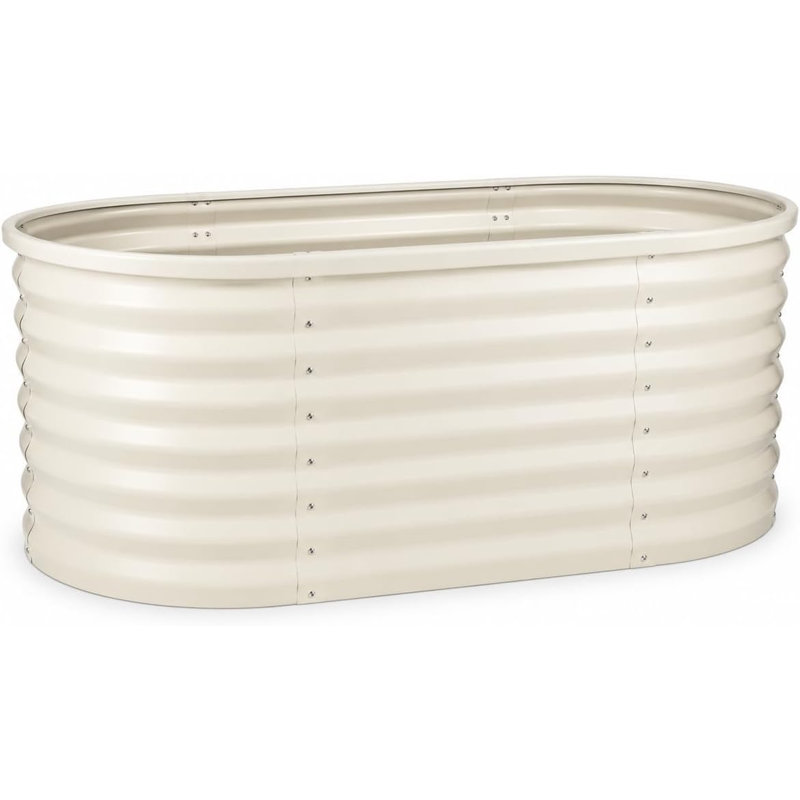 Metal Raised Garden Bed, Beige, 60cm H x 180cm W x 90cm D