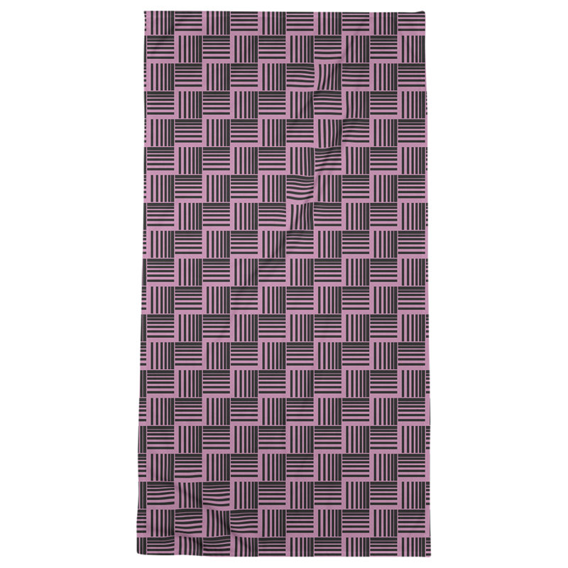 Jaya Bath Towel, Mulberry/Black