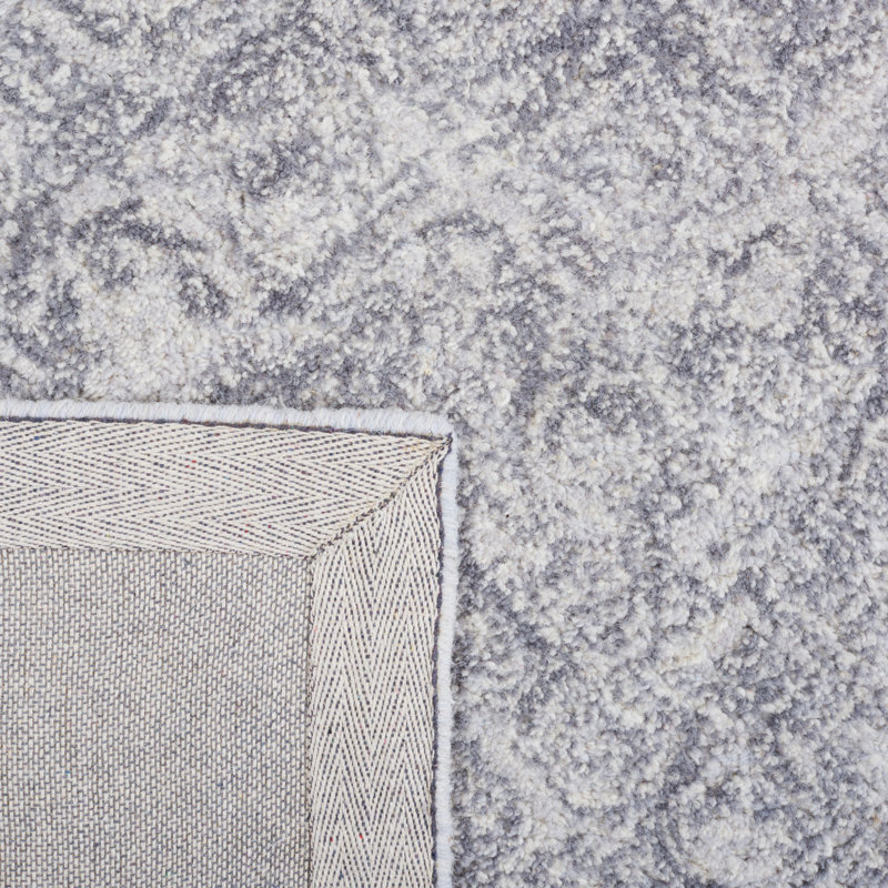 Tapis abstrait gris en laine / coton touffeté à la main Anairis, Rectangle 3 pi x 5 pi