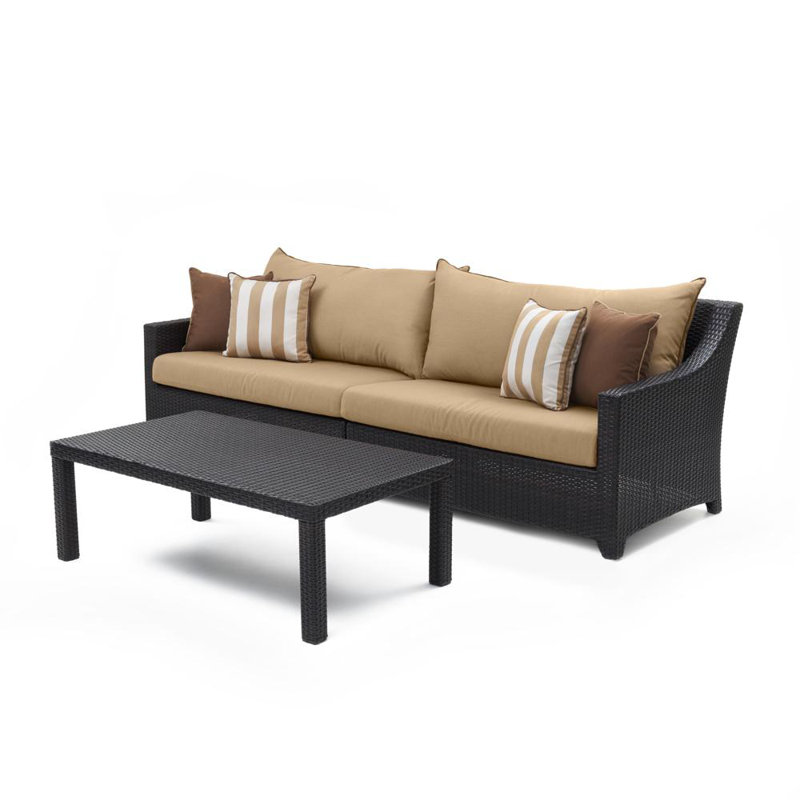 Fionnula 3 - Person Patio Conversation Set with Cushions, Maxim Beige