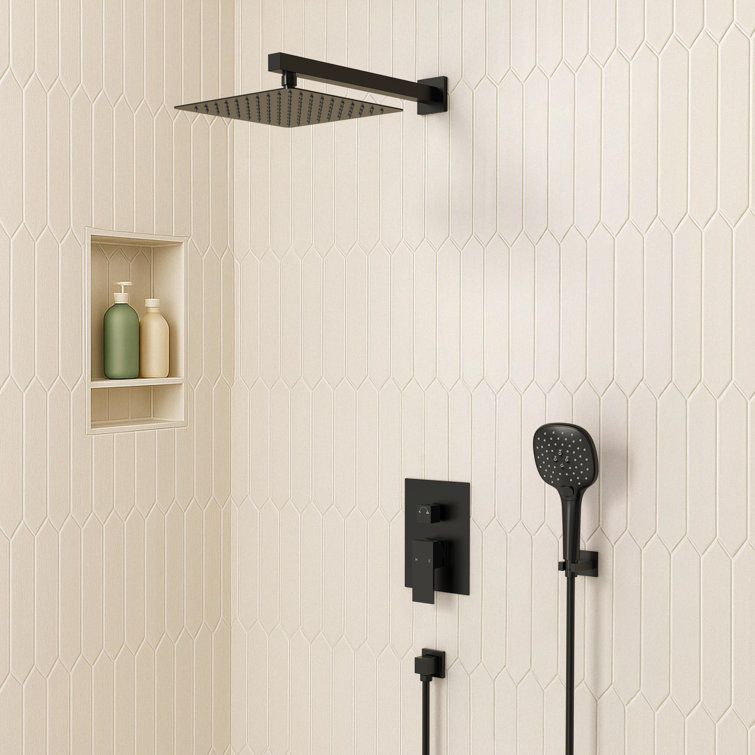 RainfallCascade 10" High-Pressure Balanced Shower System with 3-Setting  Hand Shower