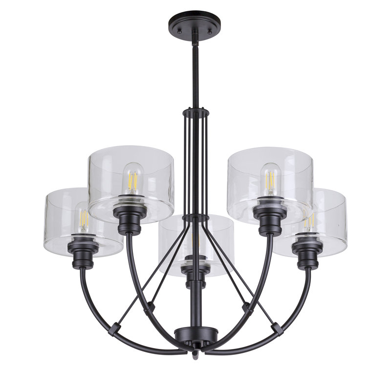 Lustre unique/unique à niveaux à 5 lumières Downing, Noir