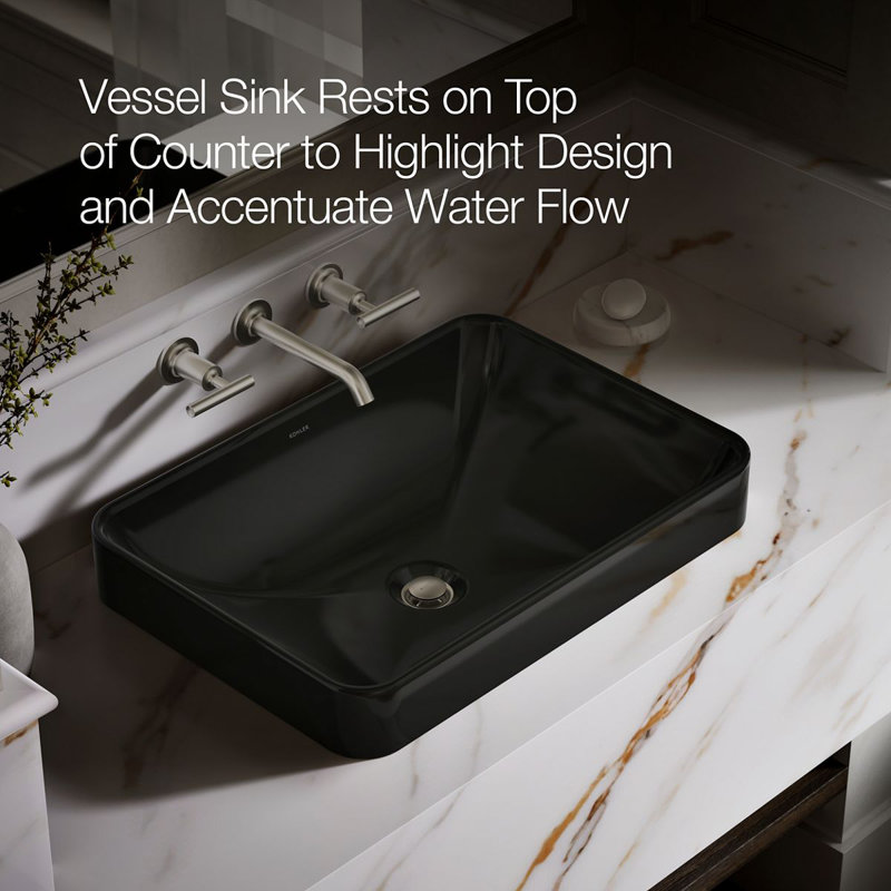 Vox Rectangle Vessel Bathroom Sink In Black