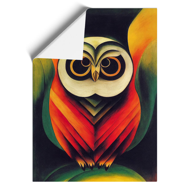 Abstract Owl - Wall Art, 29.7cm H x 21cm W, Paper, No Matte