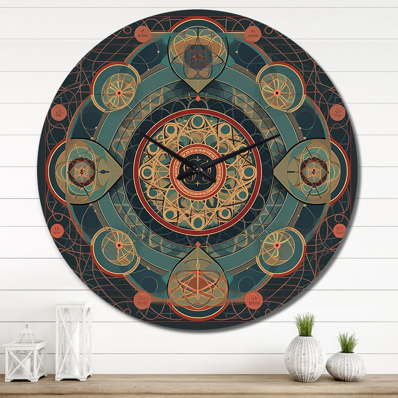 Horloge murale géométrique moderne Sacred Mystery, Très grand