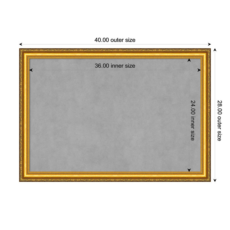 Tableau magnétique encadré doré Colonial, H 28 po x l 40 po