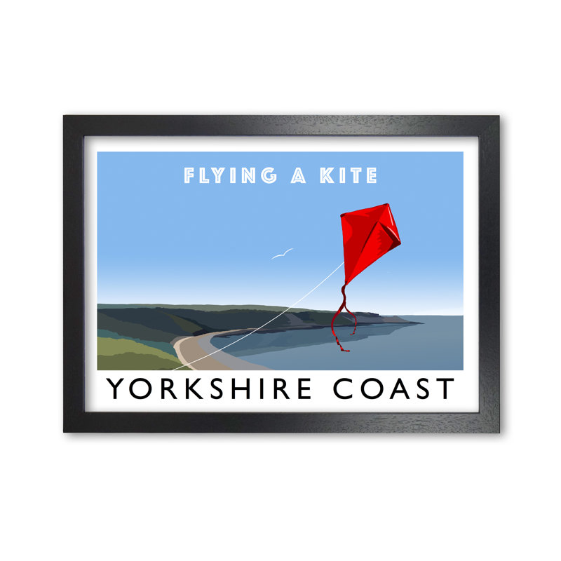 Flying A Kite Yorkshire Coast 1 Piece Single Picture Frame Wall Art, 21cm H x 30cm W, Black