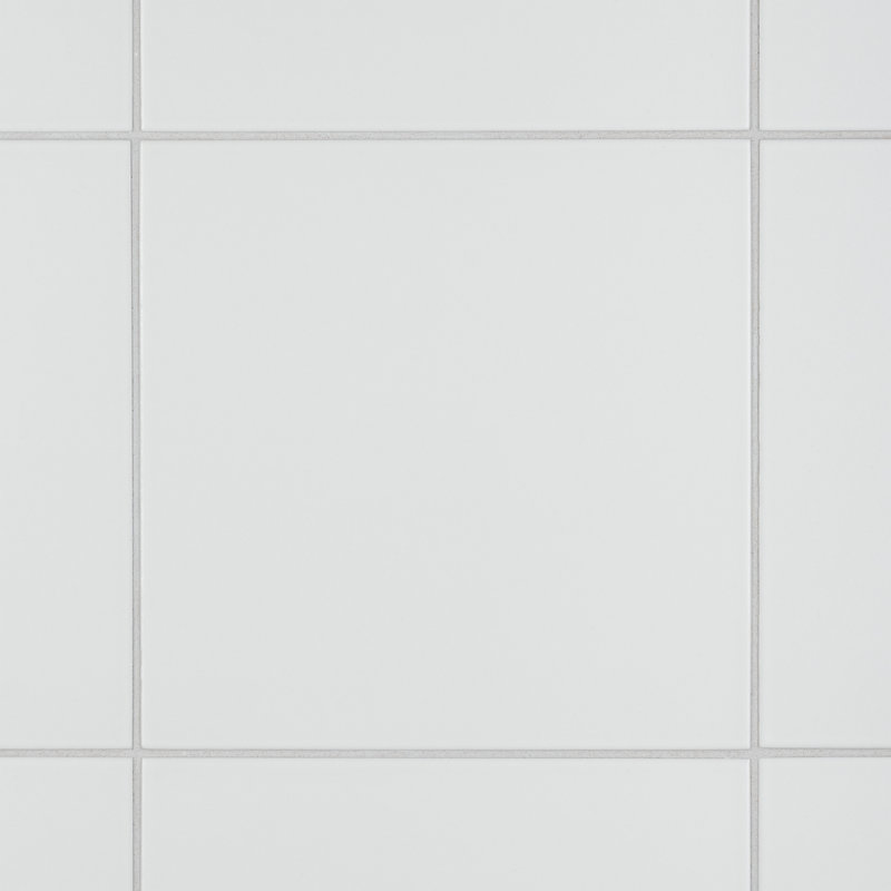 Textile Basic White 9-3/4'" x 9-3/4" Porcelain Wall & Floor Tile