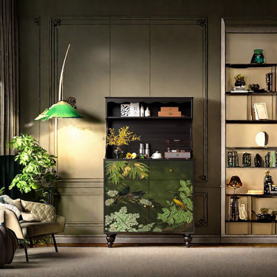 Walnut Wood sideboard with UV Printed Design