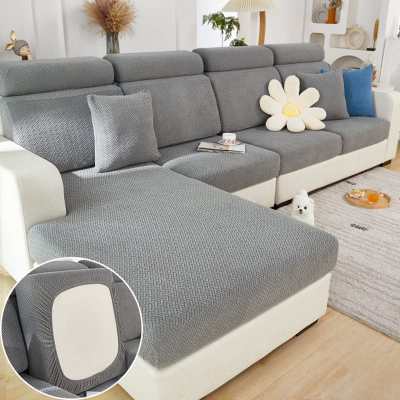 Housse de coussin pour canapé Plush Feel, Mélange de polyester gris foncé