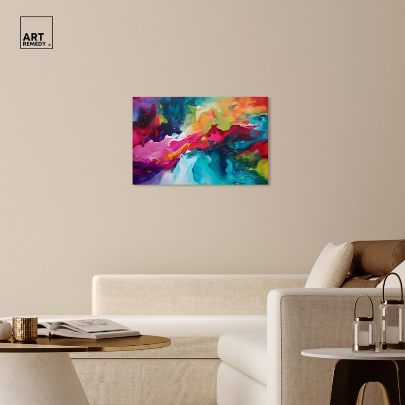 Colorful Galaxy Wrapped Canvas Abstract Art - 36" x 24"