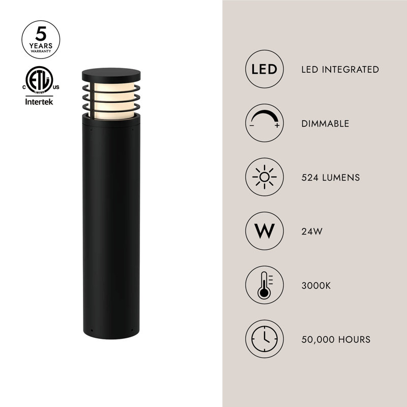 Blaine LED Bollard Light, 29.25" H x 6.38" W x 6.38" D