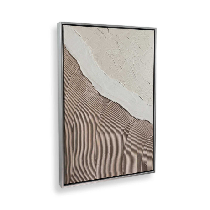 Toile roulée Wave Formations III, Cadre flottant en chrome poli, H 18,75 po x l 12,75 po x P 1,75 po