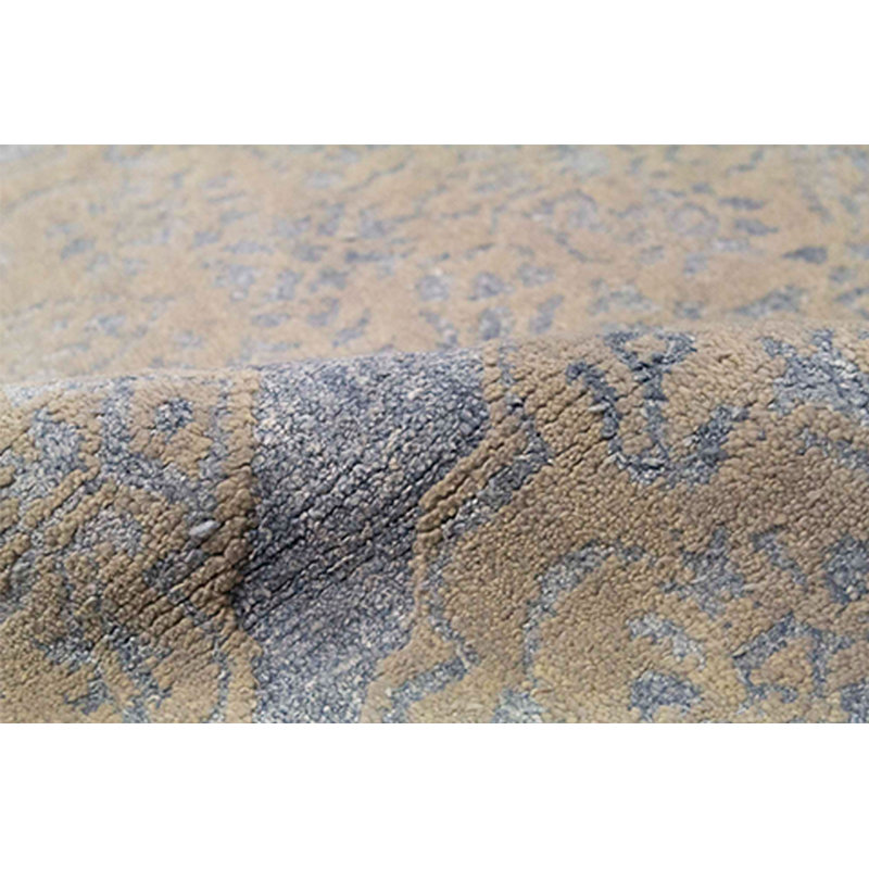 Tapis bleu clair et bleu noué à la main de haute qualité