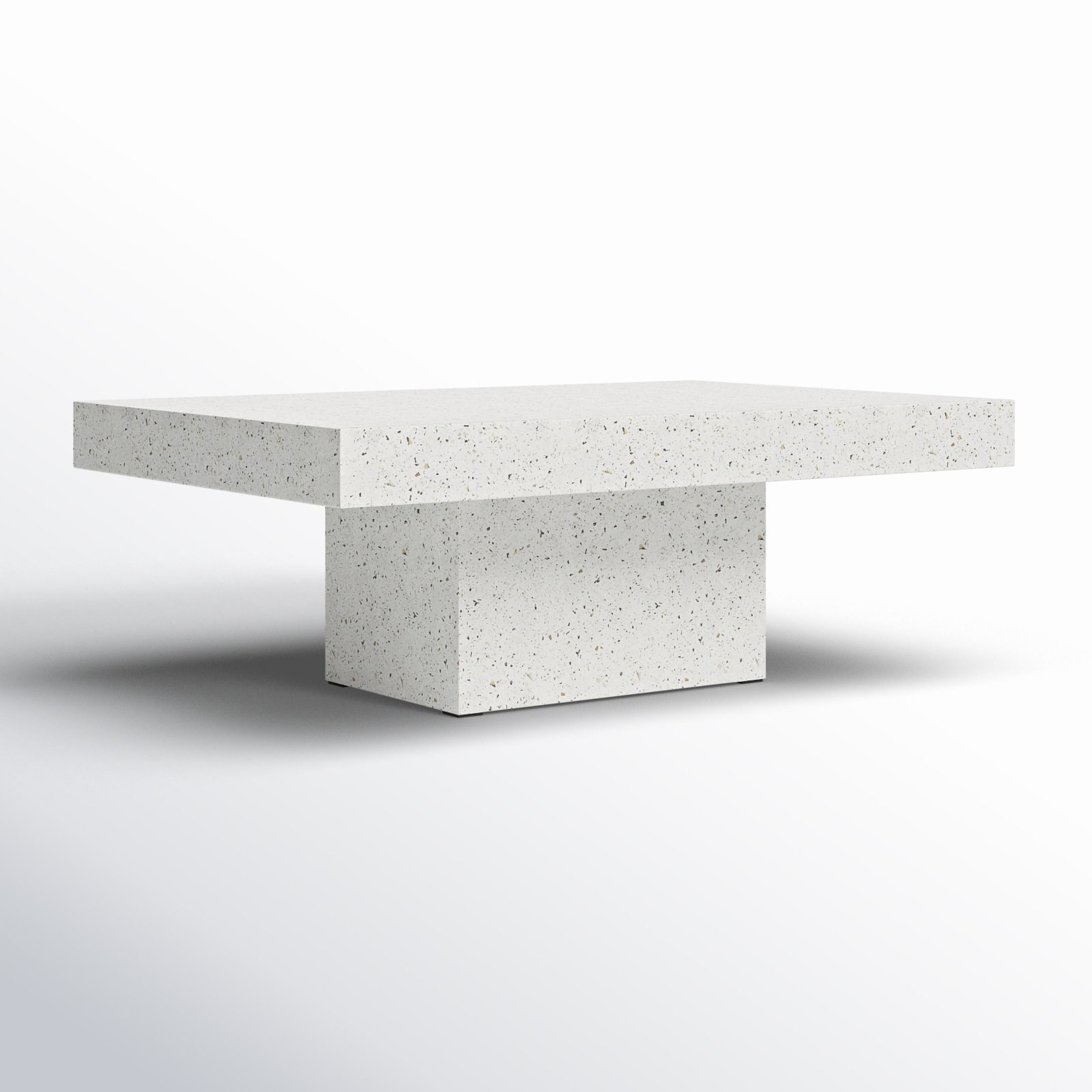 Kareen 47" Concrete Coffee Table, Ivory Terrazzo