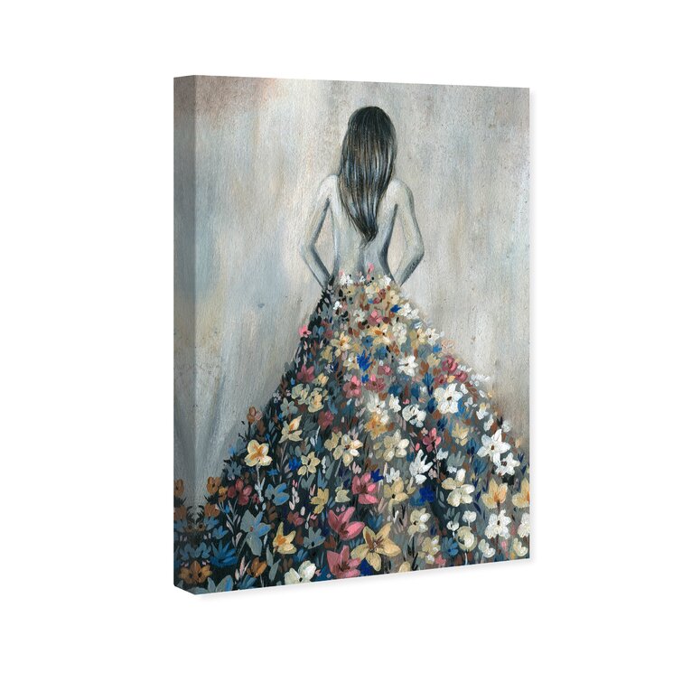 Art Remedy Girl With Flower Thoughts Framed On Canvas Print & Reviews