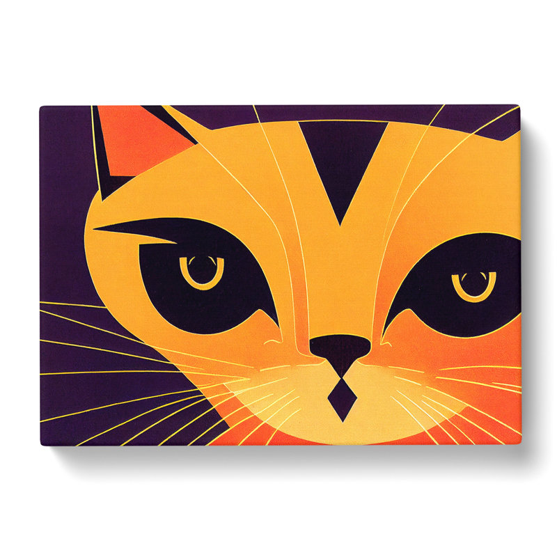 Cat Deco - Wrapped Canvas Print, 40cm H x 60cm W x 3cm D