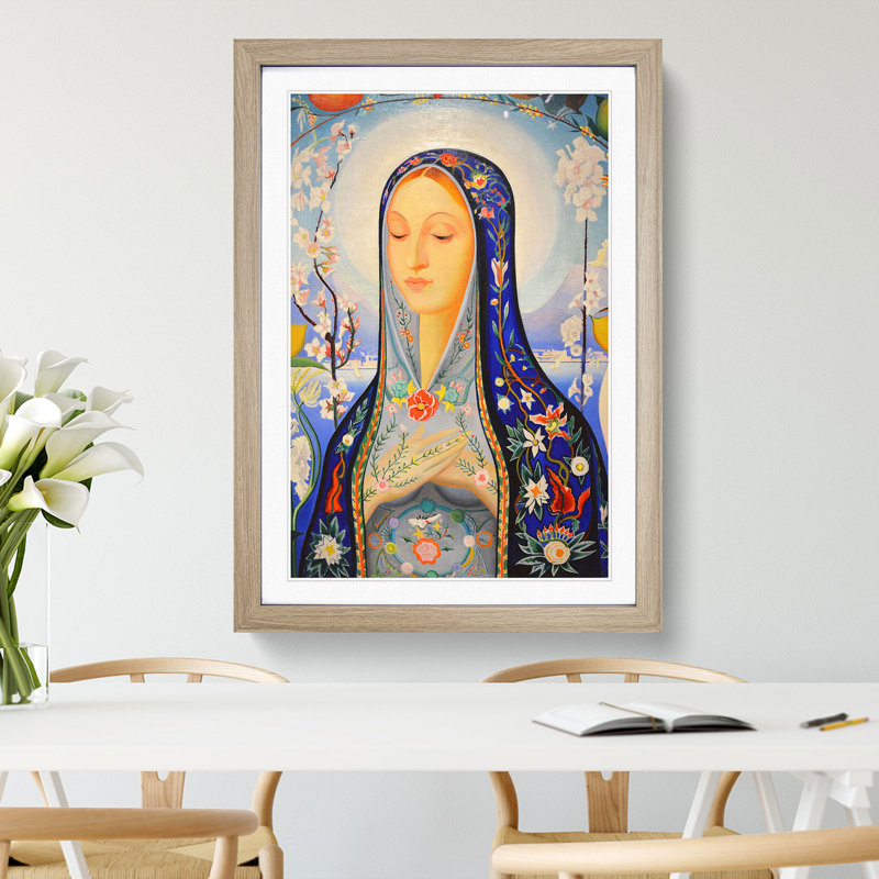 The Virgin by Joseph Stella - Picture Frame Painting, Oak Framed, 36cm H x 27cm W x 2cm D
