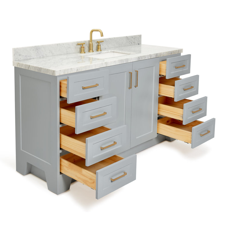 ARIEL TAYLOR 61 IN RECTANGLE SINK VANITY, Gray, Rectangle