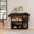 Drop Leaf Mobile Kitchen Island Cart with Power Outlet and Adjustable Shelf-1401792239