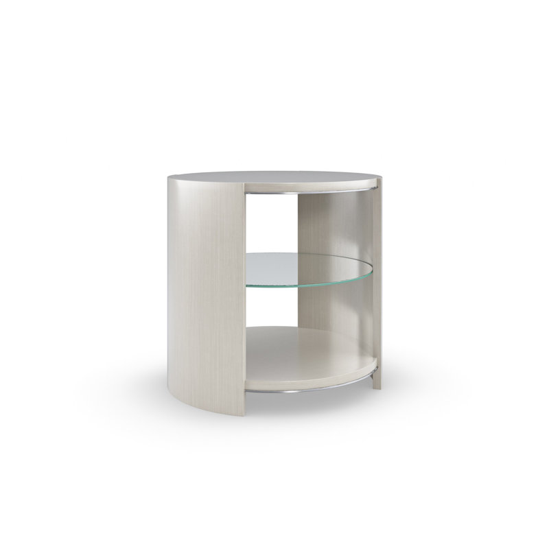 La Moda Solid Wood Frame End Table with Storage